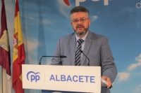 Juan Antonio Moreno, en la sede del PP de Albacete.