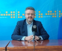 Juan Antonio Moreno, en la sede del PP de Villarrobledo.