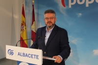 Juan Antonio Moreno, en la sede del PP de Albacete.