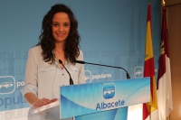 María Delicado en rueda de prensa.