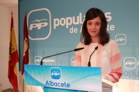 María Delicado en rueda de prensa.