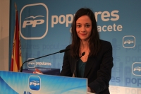 María Delicado en rueda de prensa.