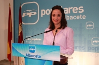 María Delicado en rueda de prensa.