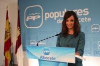 María Delicado en rueda de prensa.