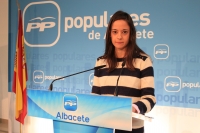 María Delicado en rueda de prensa.