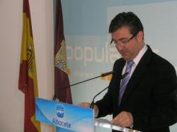 El presidente del PP de Albacete y diputado regional, Marcial Marín, en la sede provincial.