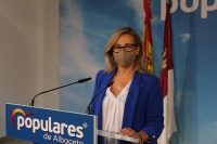 Lola Merino, en la sede del PP de Albacete.