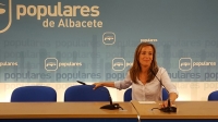 Carmen Navarro, en la sede provincial del PP.