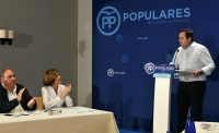 Francisco Núñez, durante su intervención de hoy en la reunión con Cospedal y resto de presidentes del PP de la región.