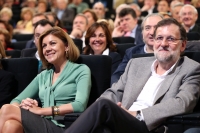 María Dolores Cospedal y Mariano Rajoy, en el Palacio de Congresos de Madrid.