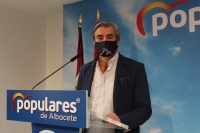 Ramón Rodríguez, en la sede del PP de Albacete.