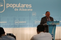 Dimas Cuevas, en la sede del PP de Albacete.